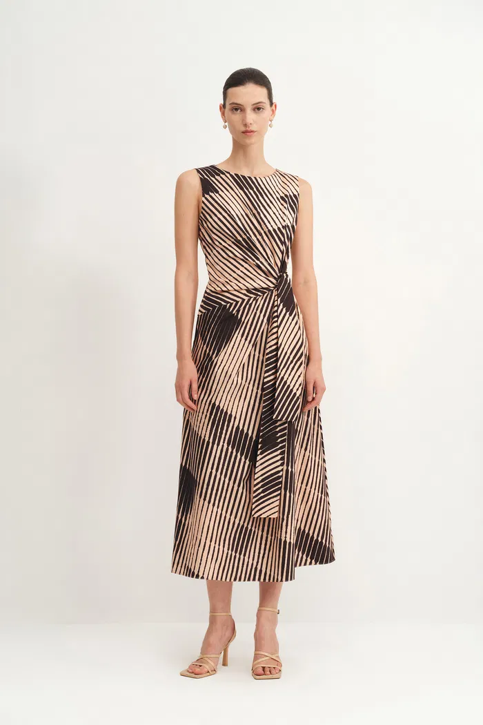 Athena Print Dress in Cotton Sateen