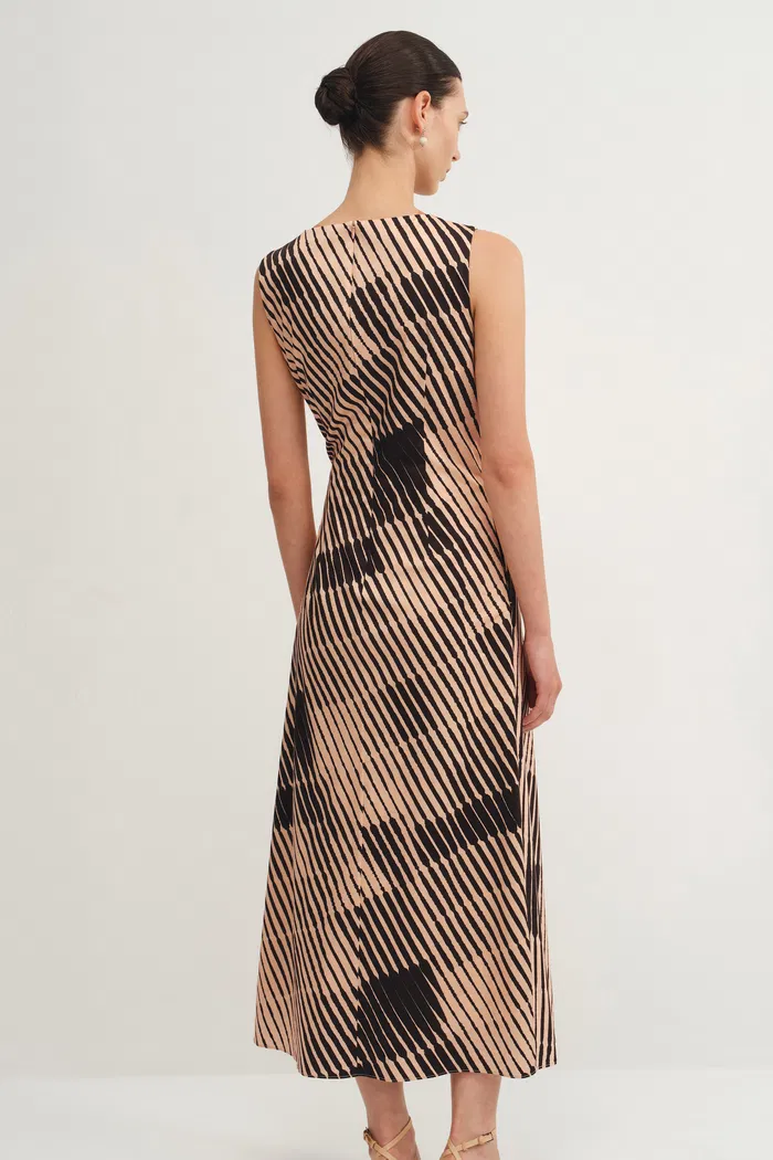 Athena Print Dress in Cotton Sateen
