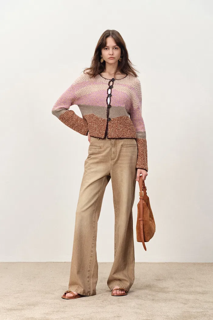 Van Buren Irregular Gradient Knit Cardigan in Merino Wool