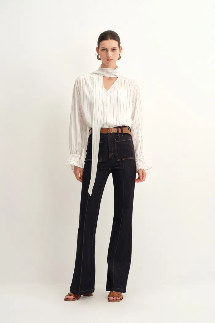 Hutton Micro Flare Bootcut Jeans in Stretch Denim
