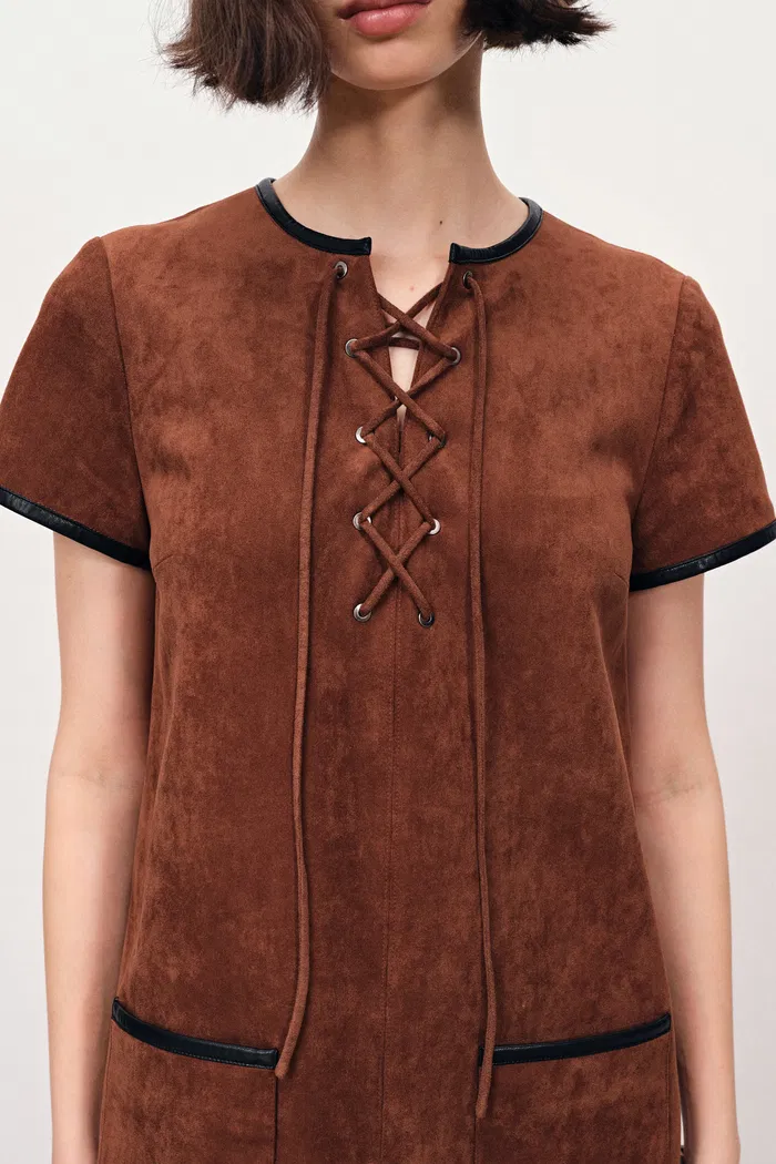 10533-nevaeh-hand-applied-contrast-leather-trim-short-dress-in-ultrasuede-1.webp