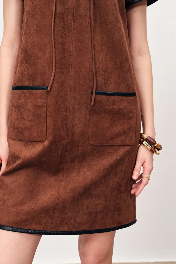 10533-nevaeh-hand-applied-contrast-leather-trim-short-dress-in-ultrasuede-1.webp