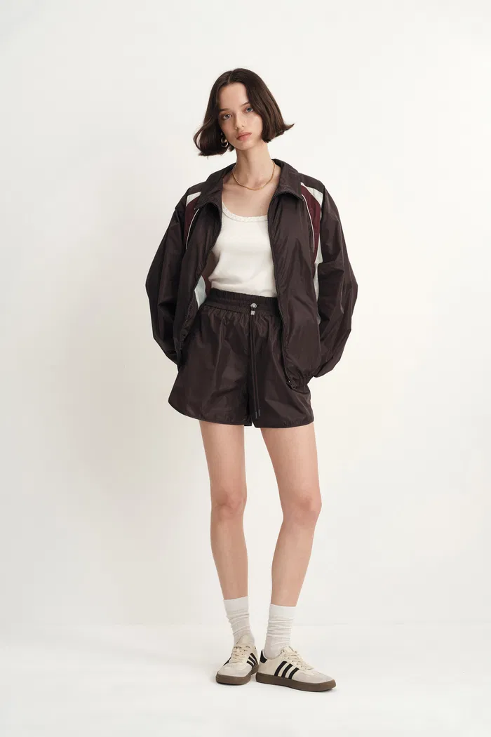 Kari Lightweight Windbreaker Jacket and Shorts Matching Set in Ultra-Light Nylon