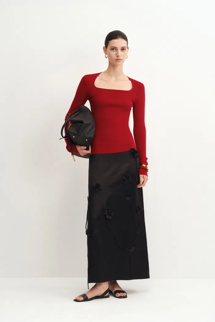 Etro Square Neck Sweater in Merino Wool Knit