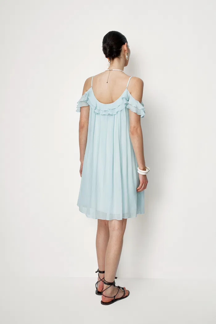 Jodie Ruffled Dress in Mulberry Silk
