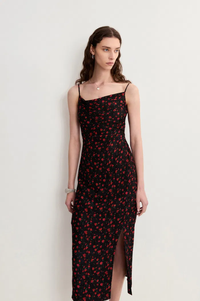 10842-coral-cowl-neck-adjustable-strap-dress-in-textured-silk-1.webp
