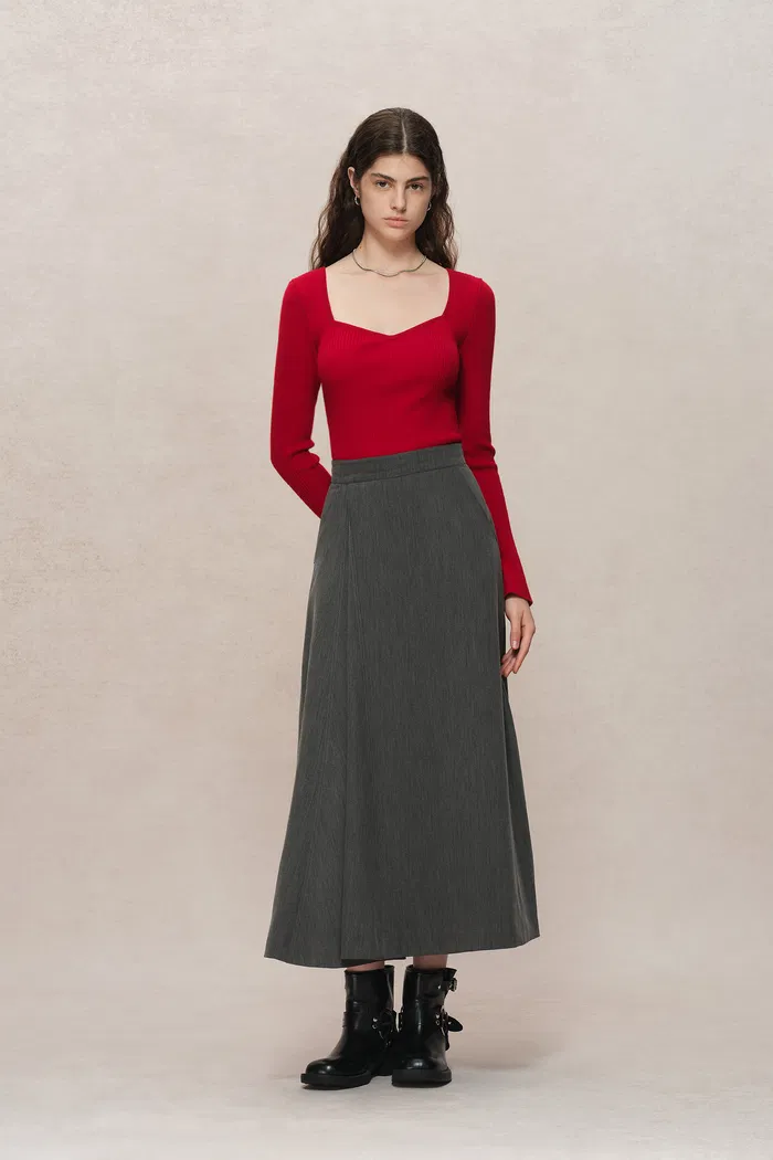 Basic Wool Knit Fitted Sweater