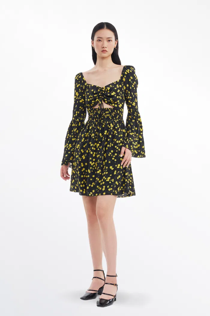 Yasmine Dandelion Dress in Mulberry Silk Blend