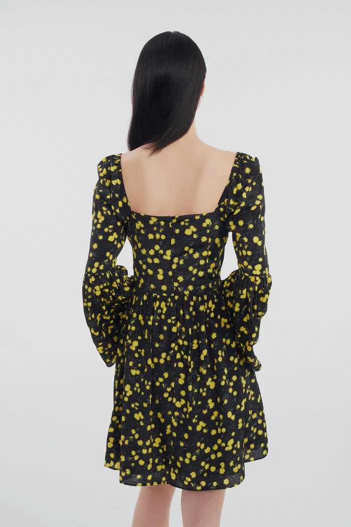 Yasmine Dandelion Dress in Mulberry Silk Blend