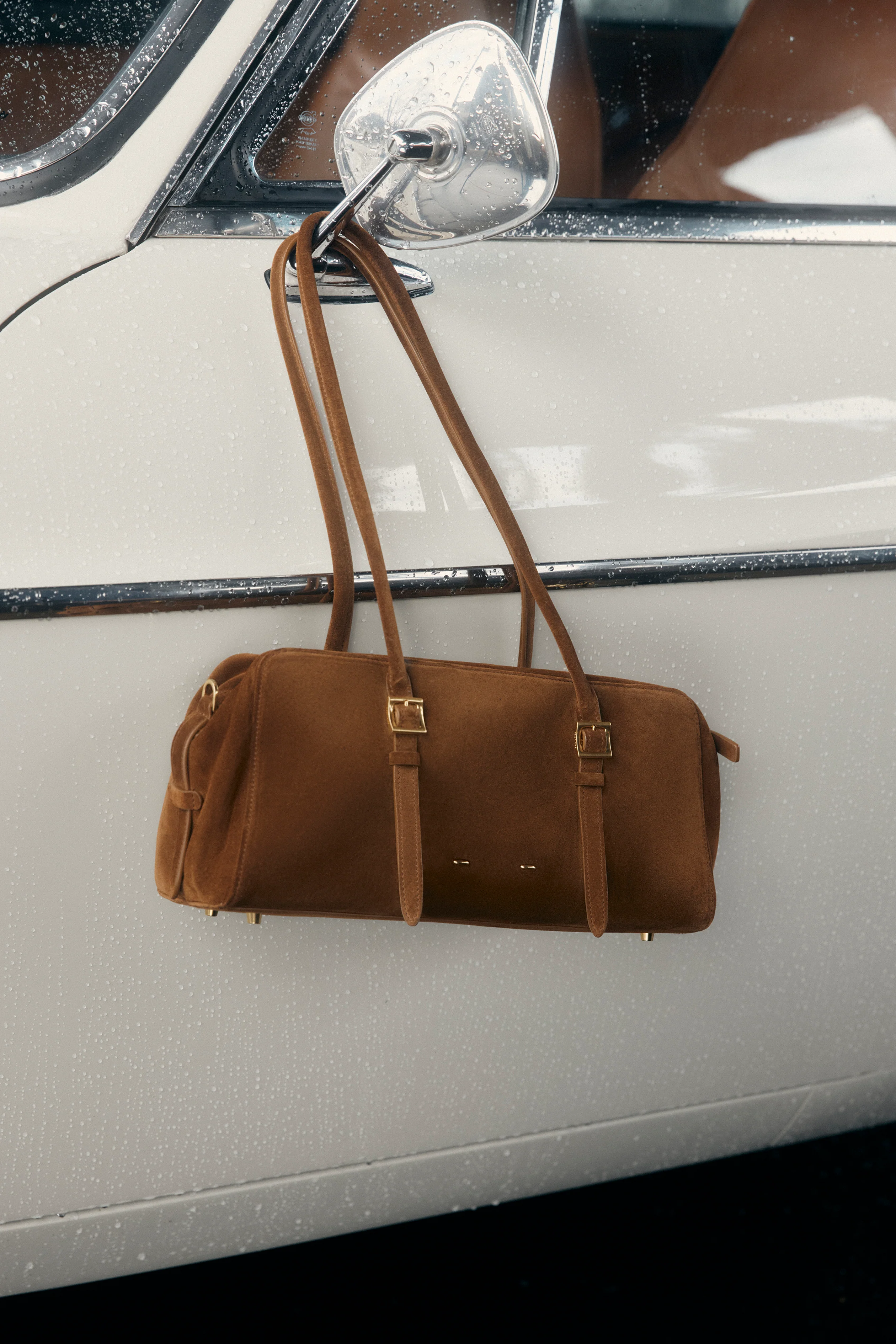 Monti Boston Bag in Suede Calfskin