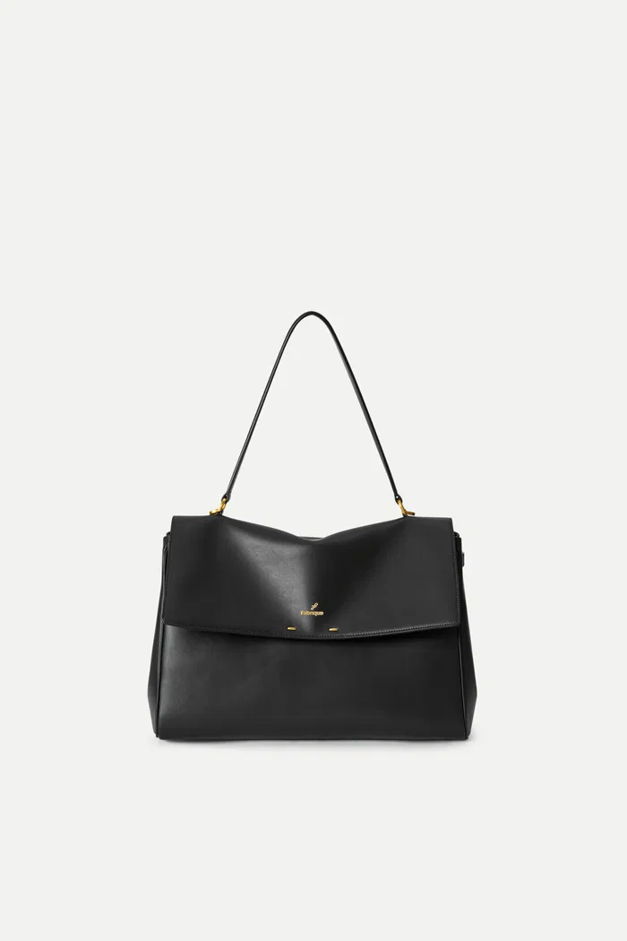 Fab Rialto Double Flap Handbag in Calfskin Leather