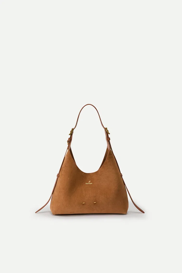 Fab Duomo Small Hobo Bag in Top Grain Suede