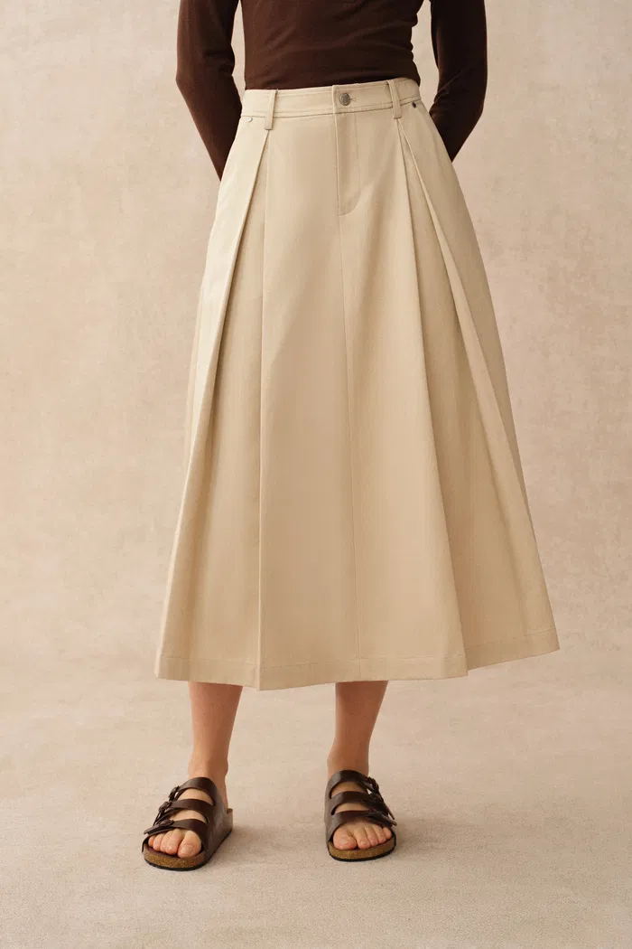 Cathy A Line Skirt in Lightweight Cotton Twill