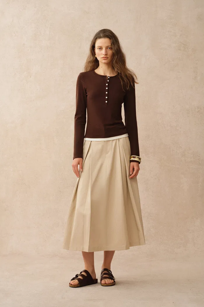 Cathy A Line Skirt in Lightweight Cotton Twill