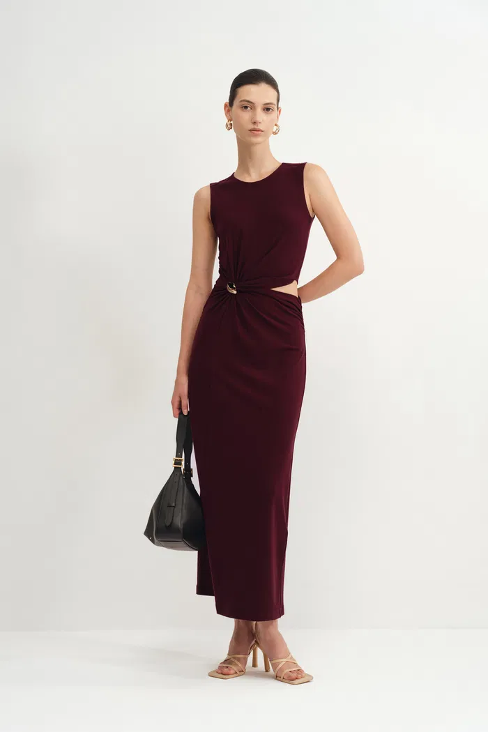 Maja Knotted Sleeveless Dress in Tencel Merino Knit