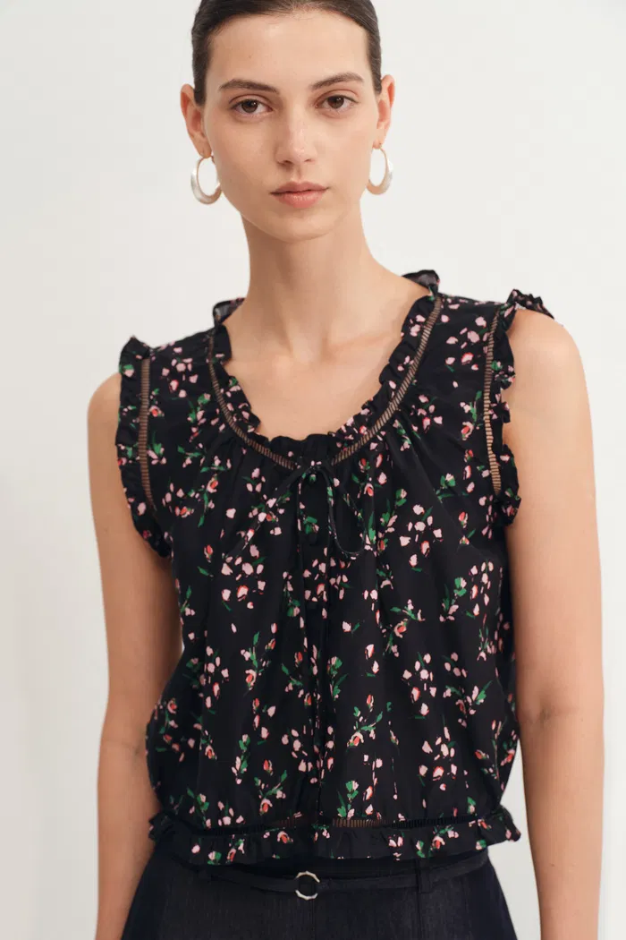 Floris Floral Blouse in Silk Cotton