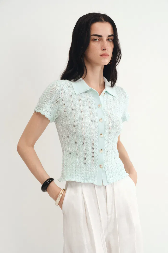 Daisy Top in Dry Cotton Blend Knit