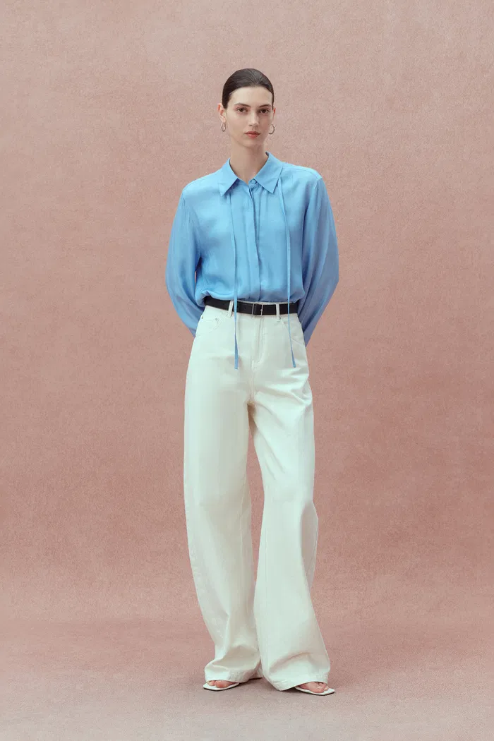Akari Barrel Leg Jeans in Cotton Denim