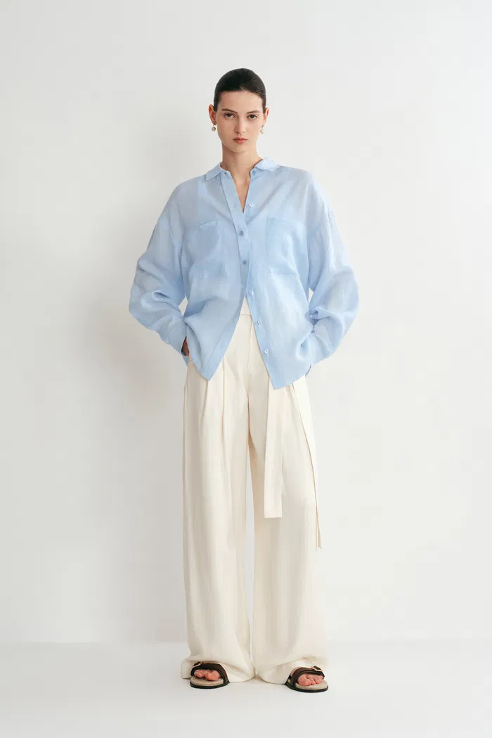 Una Dropped Shoulder Shirt in Linen