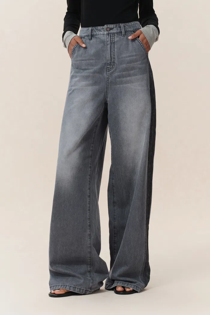 Clarisse Darker Side Baggy Jeans in Cotton Denim