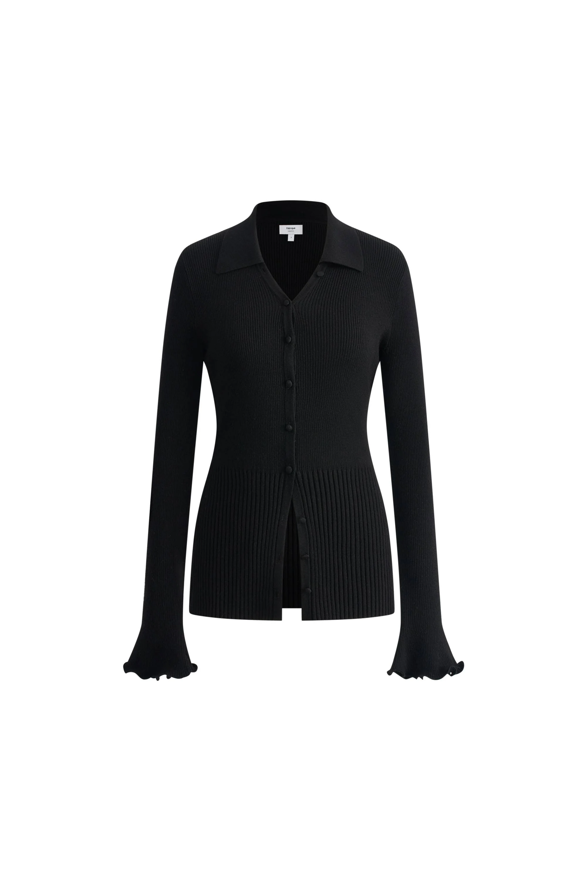 1923-katia-black-wavy-cuff-fitted-cardigan-in-stretchy-merino-wool-cable-knit-1.webp