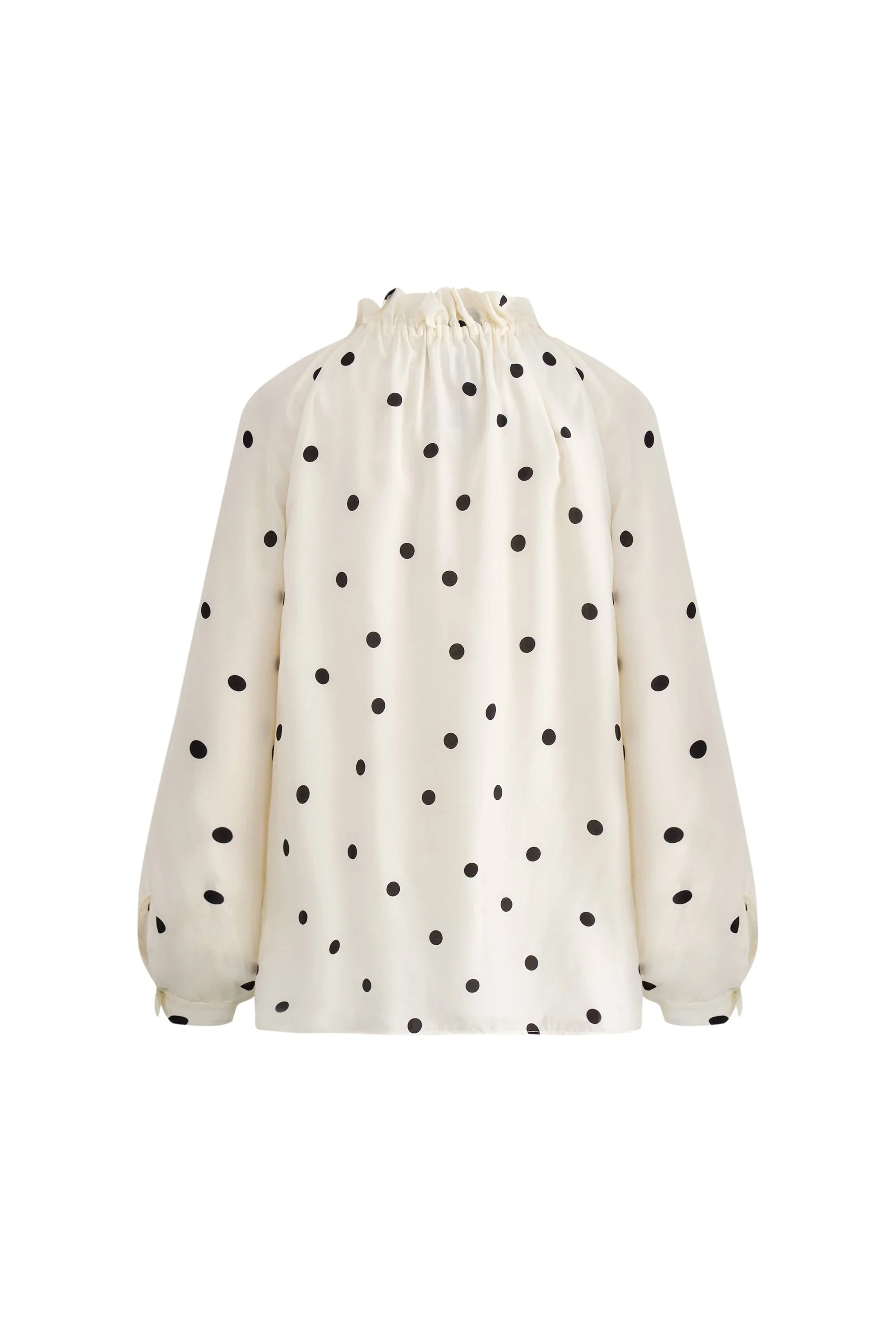 1951-kari-ruffle-neckline-polka-dot-blouse-in-silk-satin-1.webp