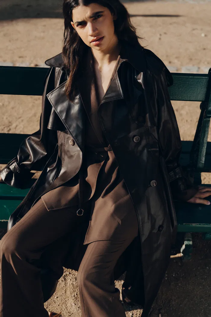 Tai Trench Coat in Faux Nappa Leather