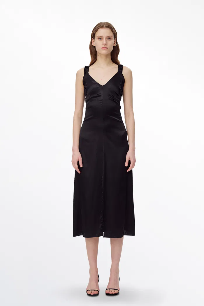 Scrunchie Dress in Mulberry Silk Blend