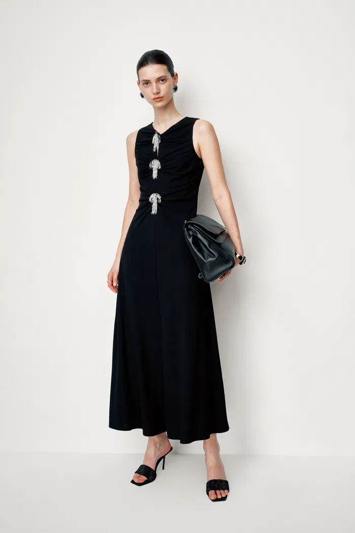Alisa Sleeveless Dress in Stretch Knit Jersey