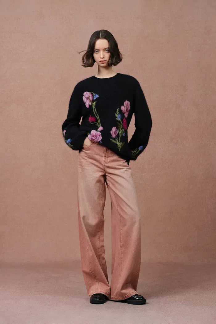 Rhoeadine 3D Jacquard Embroidered Sweater