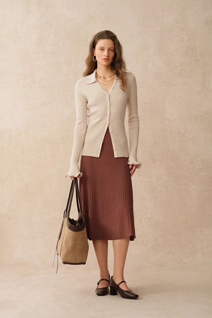2550-katia-beige-wavy-cuff-fitted-collared-cardigan-in-stretchy-merino-wool-cable-knit-1.webp