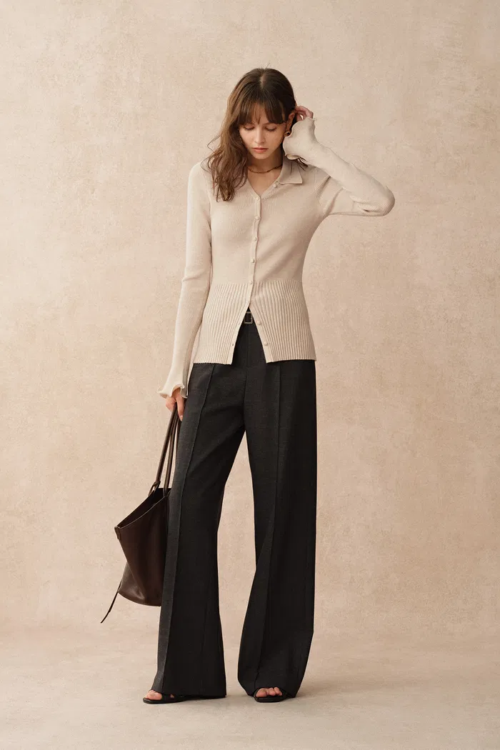 2550-katia-beige-wavy-cuff-fitted-collared-cardigan-in-stretchy-merino-wool-cable-knit-1.webp