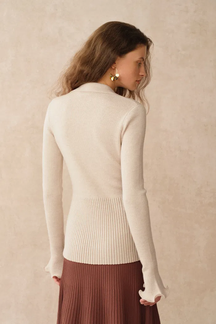 2550-katia-beige-wavy-cuff-fitted-collared-cardigan-in-stretchy-merino-wool-cable-knit-1.webp