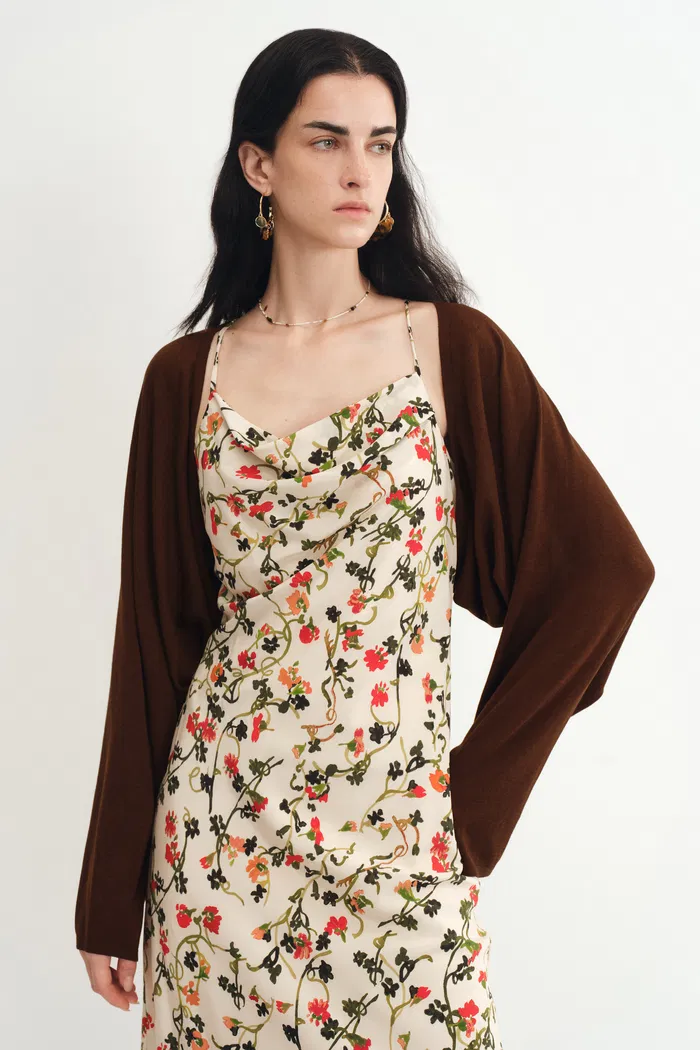 Shrug Semi Sheer Cardigan in Tencel Silk Cardigan
