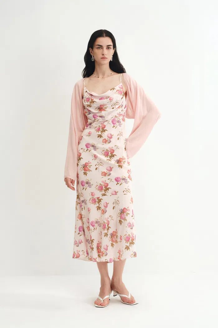 Shrug Sheer Cardigan in Tencel-Silk Knit