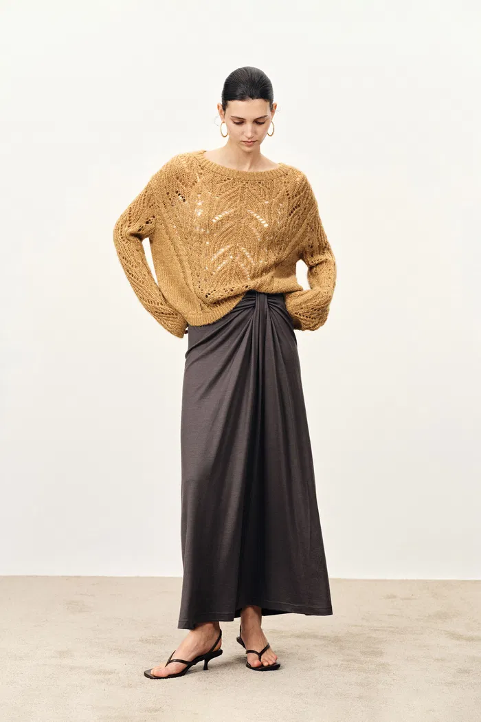 Ella Hand Work BaroqueSweater in Alpaca Sequin Yarn