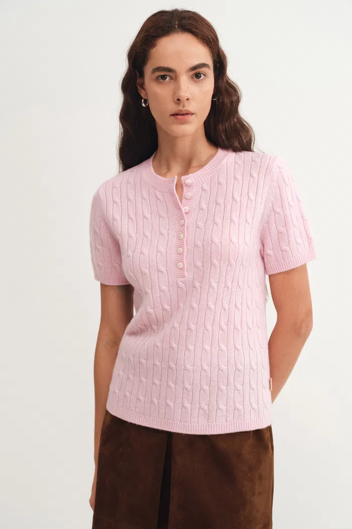 Fate Cable Knit Top in Australian Wool Blend