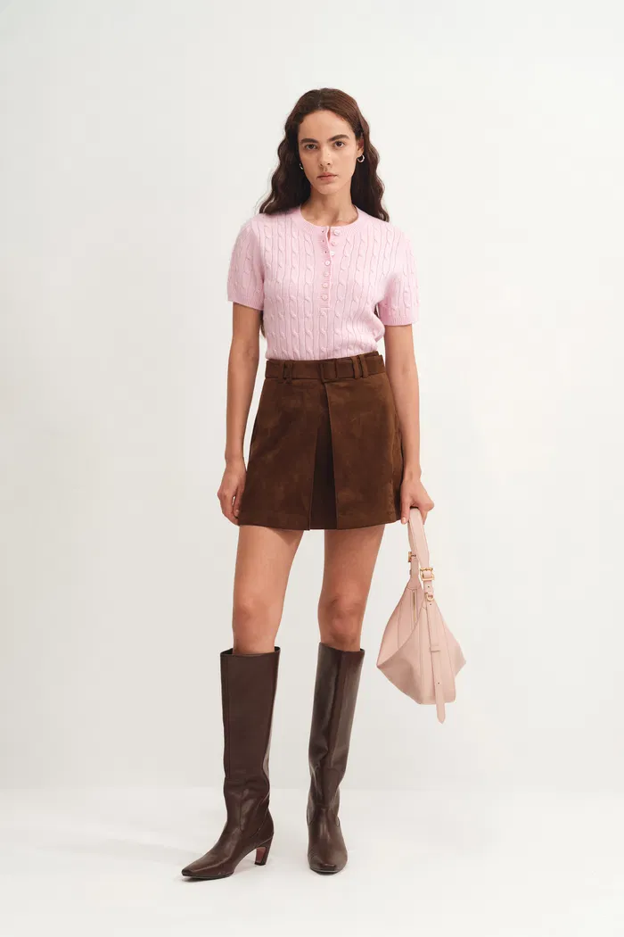 Fate Cable Knit Top in Australian Wool Blend