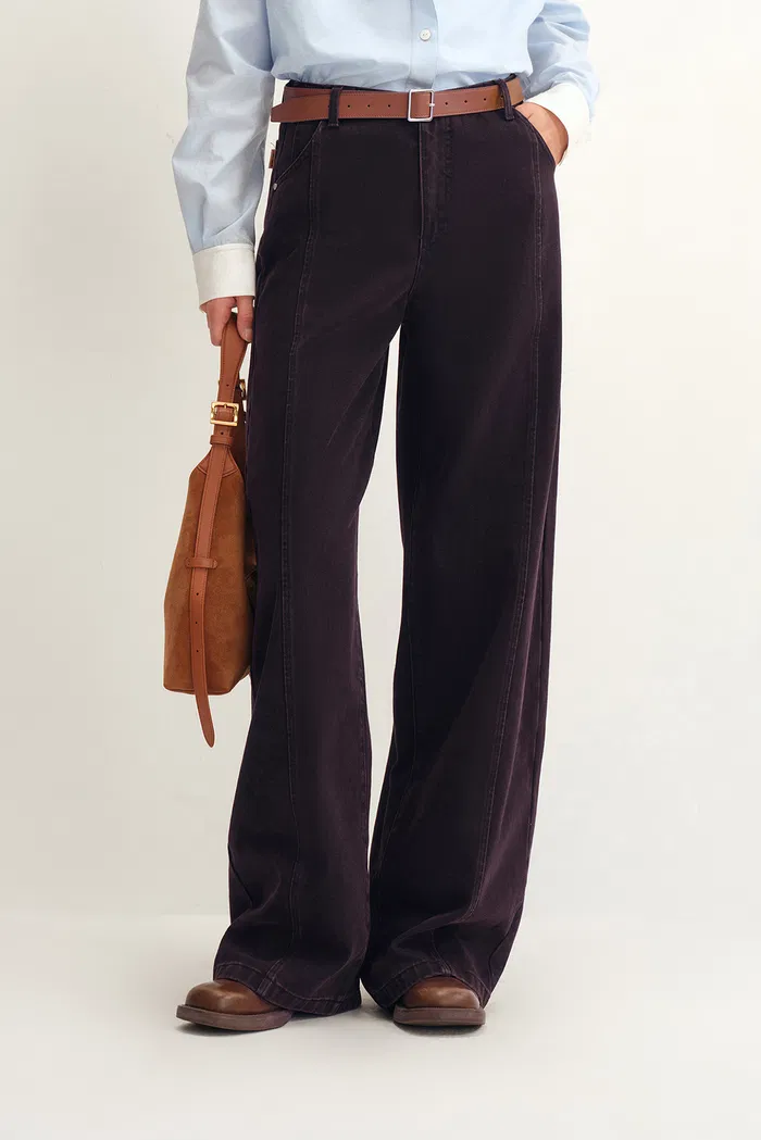 Paz Reddish Black Baggy Washed Jeans in Cotton Denim