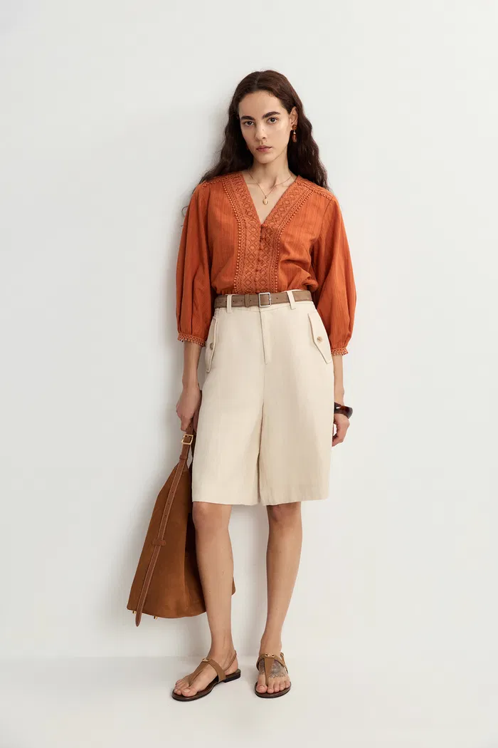 Elli Lace Puff Sleeve Blouse Top