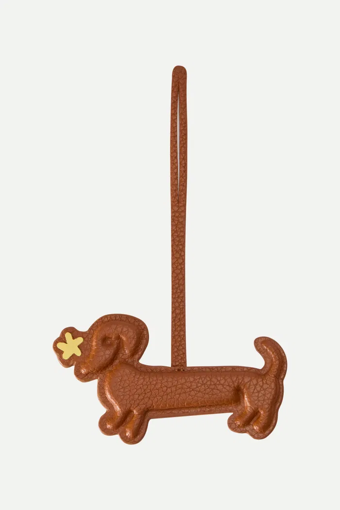 Puppy Bag Charm in Cowhide Leather