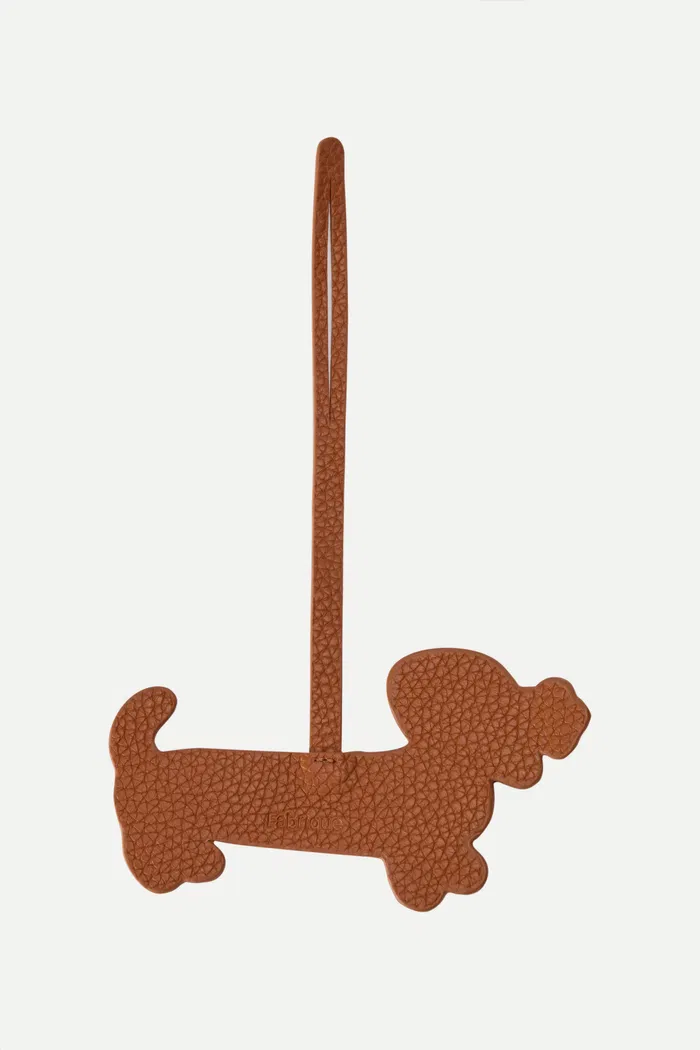 Puppy Bag Charm in Cowhide Leather