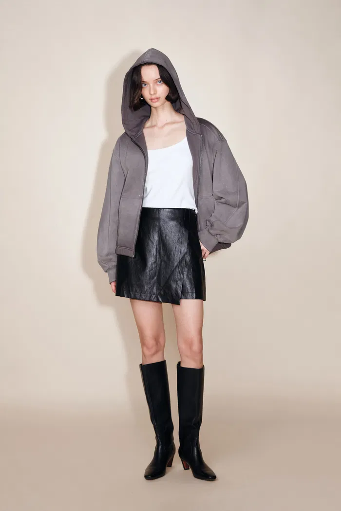 Kylie Rhinestone Gradient Hoodie Jacket in Higher Weight Cotton