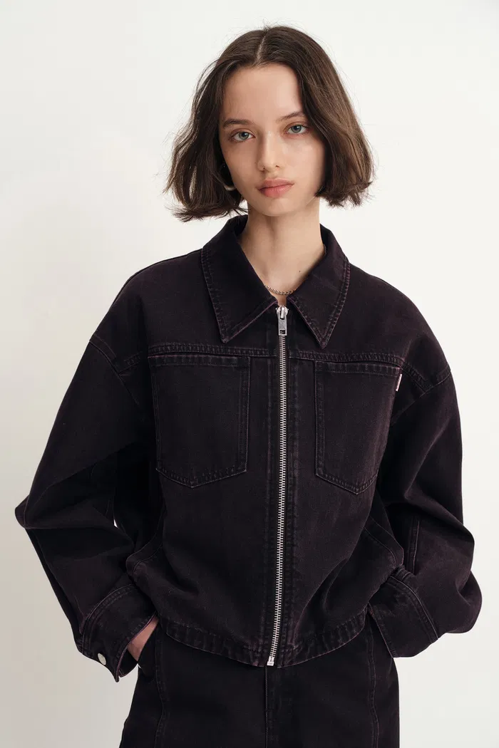 Pike Boxy Cut Jacket in Cotton Denim