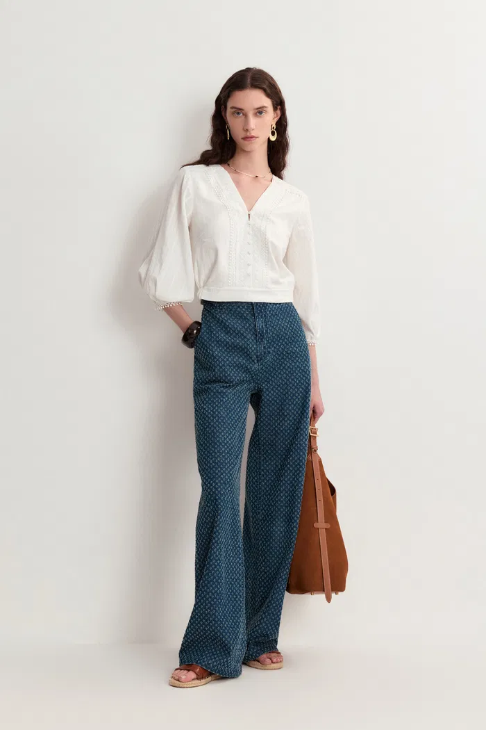 Sunny Wide Leg Jeans in Cotton Denim