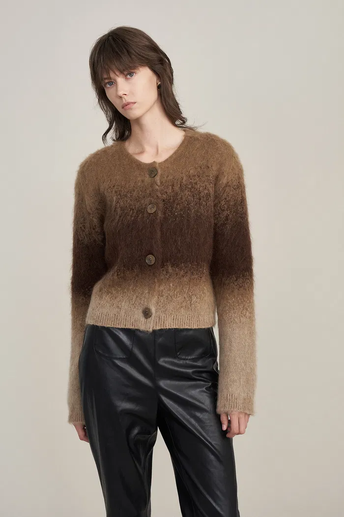 Ivy OmbrÃ© Cardigan in Kid Mohair Wool Knit
