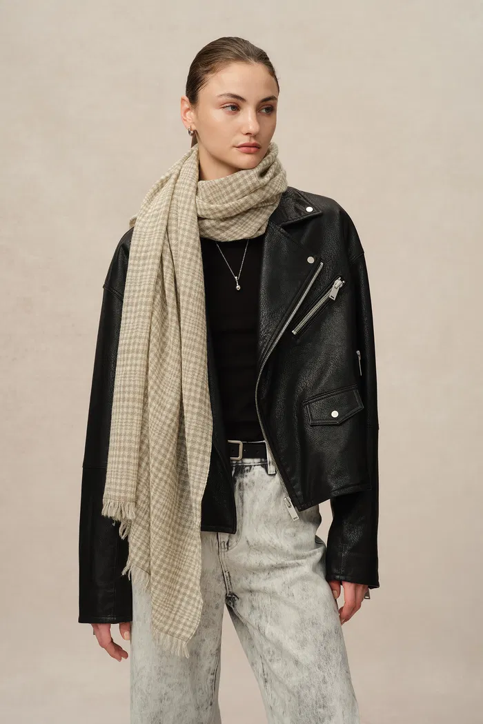 Harris Yellow Plaid Scarf in Merino Wool