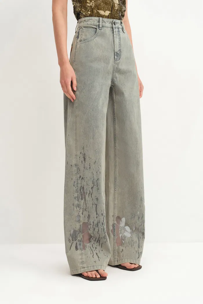Thalia DevorÃ© Jeans in Composite Denim