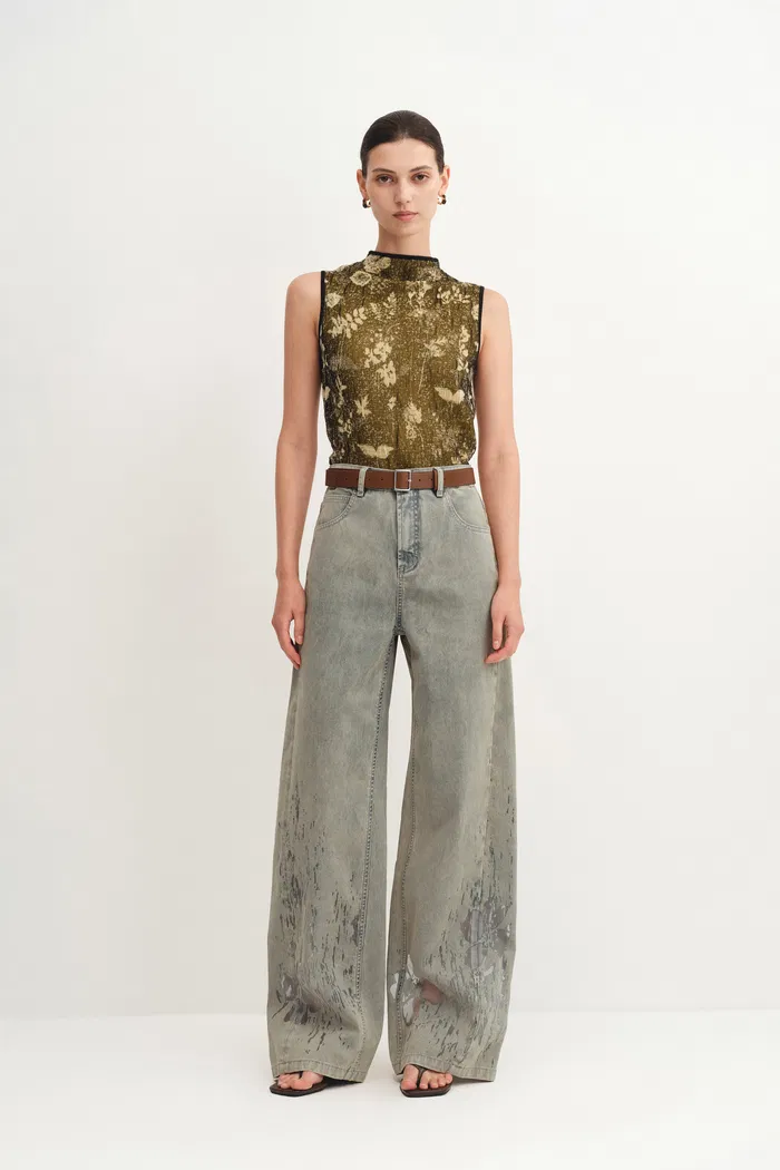 Thalia DevorÃ© Jeans in Composite Denim