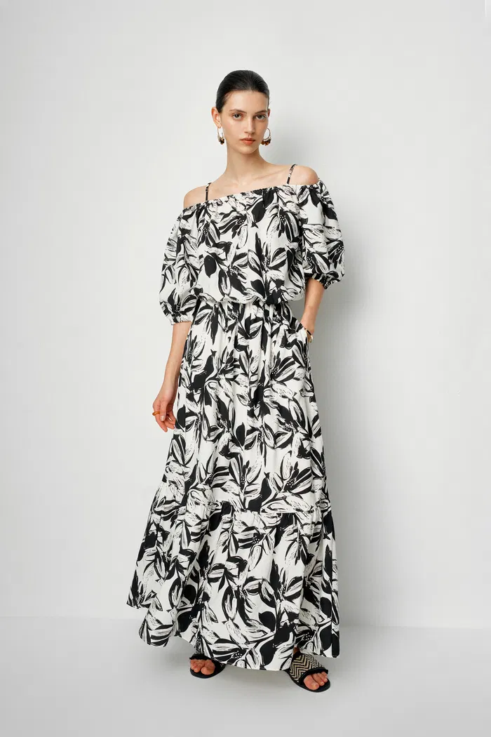 Samira Adjustable Strap Top and Maxi Skirt Matching Set in Linen